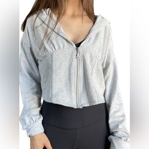 Corset Cropped Zip up hoodie